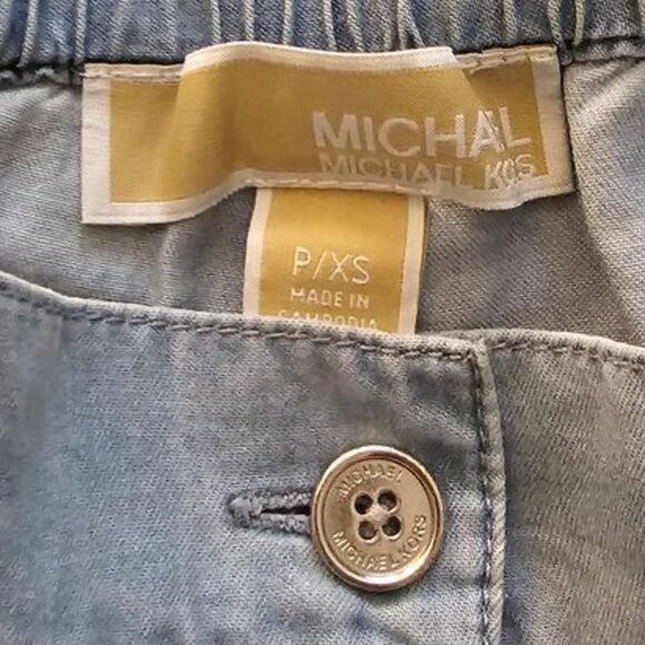 !!!NWT!!! Women's Michael Michael Kors Chambray Wide Leg Pants, XS Petite - Picture 2 of 9